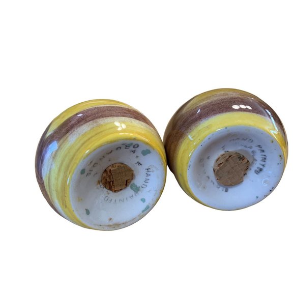 Vernonware Yellow Brown Organdie Salt & Pepper Shakers Metlox Plaid - Picture 6 of 6